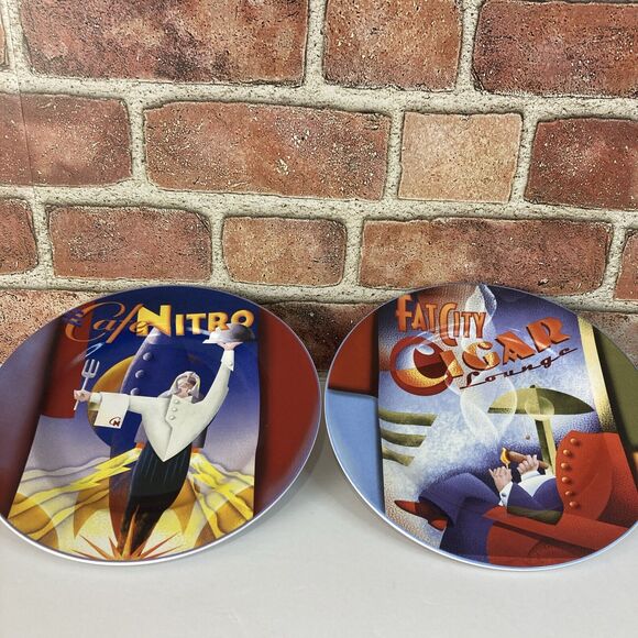 Set Of 4 Sakura Downtown Deco Stoneware Stoneware Salad‎ Dessert Plates NIB - Picture 4 of 9